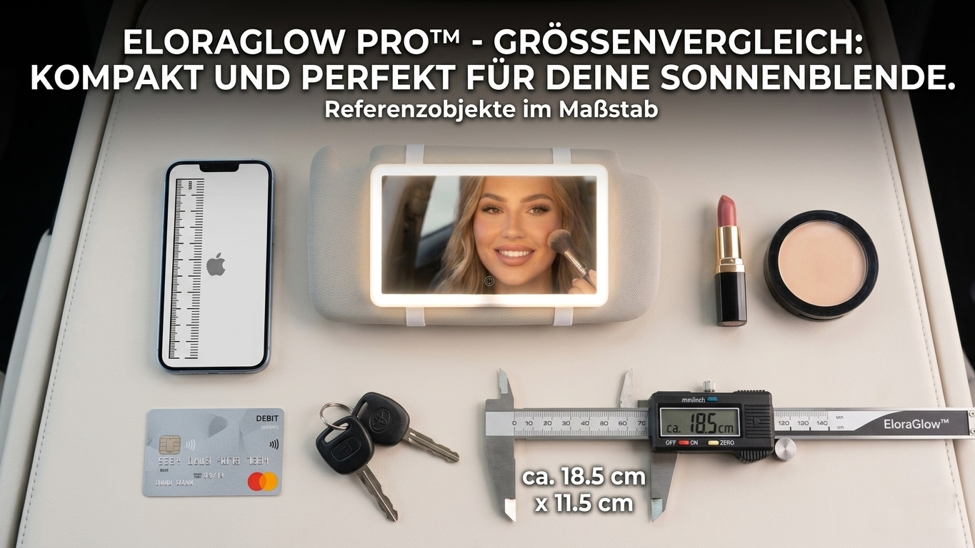 EloraGlow Pro™ – LED-Autospiegel für das perfekte Make-up unterwegs